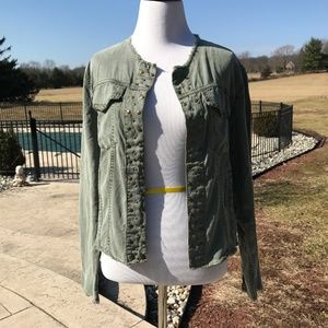 Young Fabulous & Broke Olive Studded Jacket, New